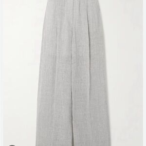 NWT BLUE Saks Fifth Avenue Linen Wide Leg Light Gray Pull On Pants Sz XL